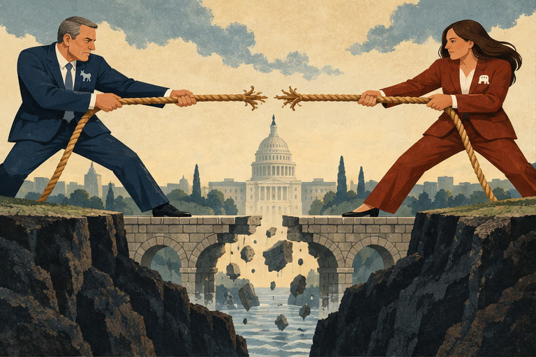 Editorial illustration for Political Partisan Stupidity