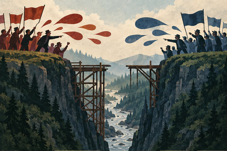 Editorial illustration for President Hatfield or President McCoy?