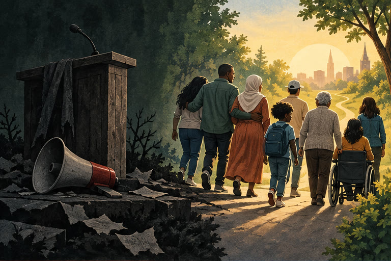 Editorial illustration for Simple Solution to White-Supremacist Hate