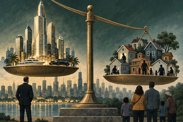 Editorial illustration for Wealth Inequality